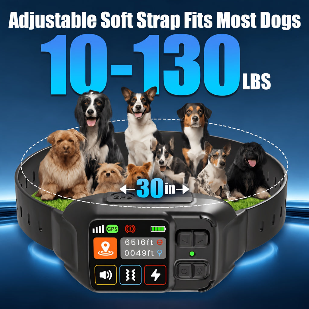 GPS Dog Fence Collar with App Support, Wireless Virtual Electric Fence and Smart Pet Locator for Supervised Outdoor Boundary Training