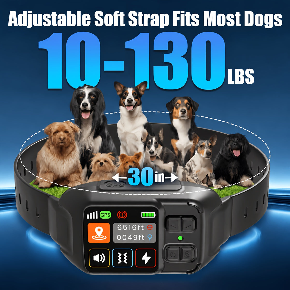 GPS Dog Fence Collar with App Support, Wireless Virtual Electric Fence and Smart Pet Locator for Supervised Outdoor Boundary Training