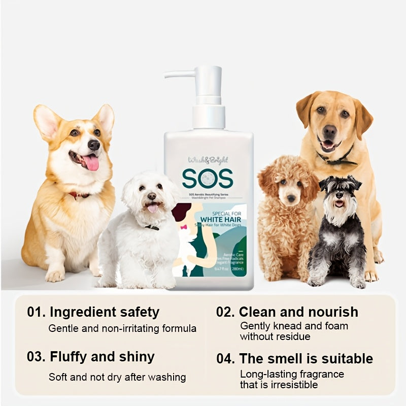 Dog Whitening Shampoo for White Coats, Natural Fragrance & Fluffy Coat Options for At-Home Bath Time and Pet Grooming Care | Goodie Pet