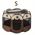 Foldable Pet Playpen with Zipper and Mesh Panels, Portable Cat and Puppy Enclosure in Three Sizes for Supervised Indoor and Outdoor Use