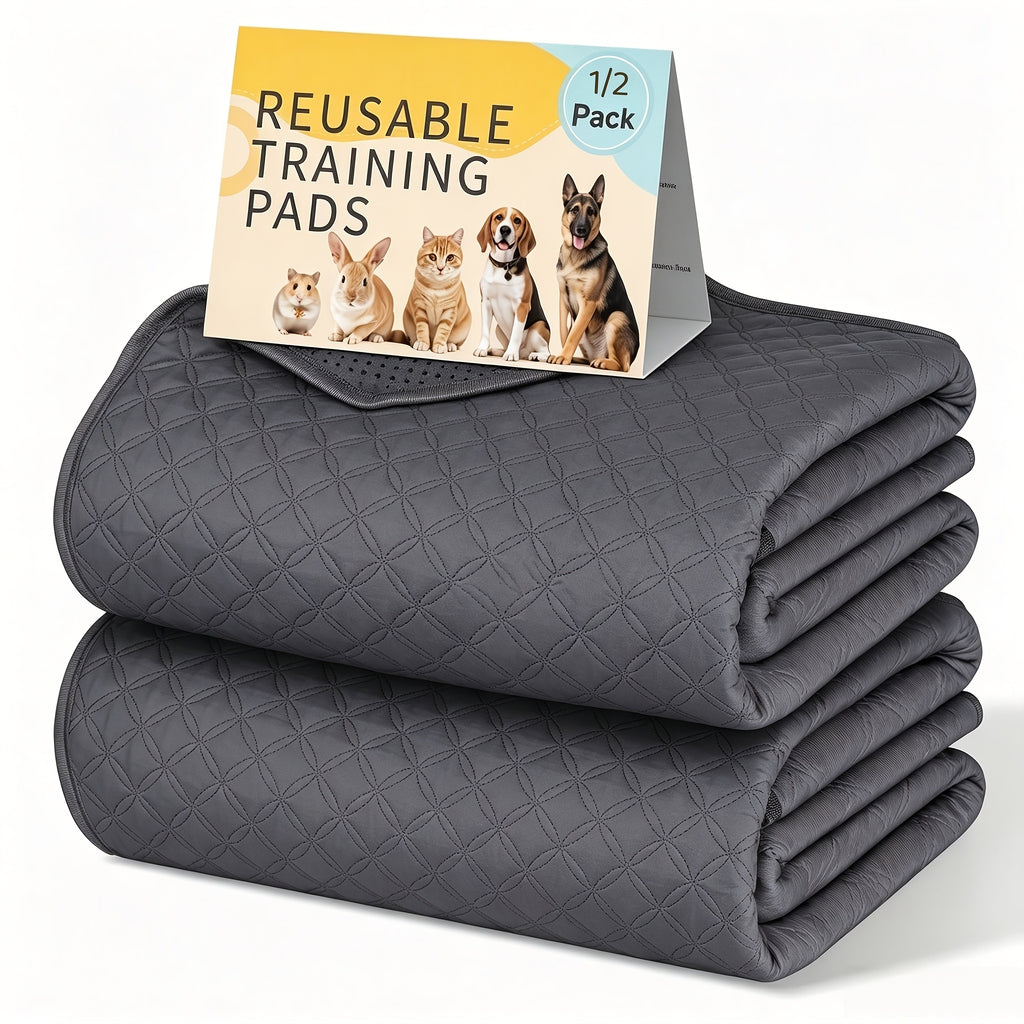 Washable Pet Pee Pads in 18 x 24 to 72 x 72 Inch Sizes, Reusable Non-Slip Absorbent Dog Training Mats with Size-Specific One or Two Pack Options