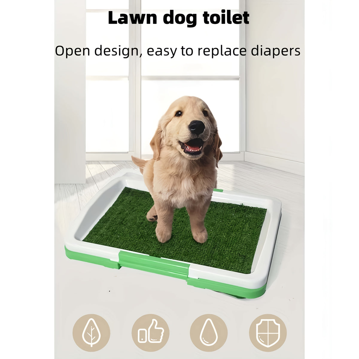 Dog Potty Training Mat with Tray, 20.08 x 13.78 Inch Washable Artificial Grass Puppy Toilet with Three-Layer Design for Home and Travel