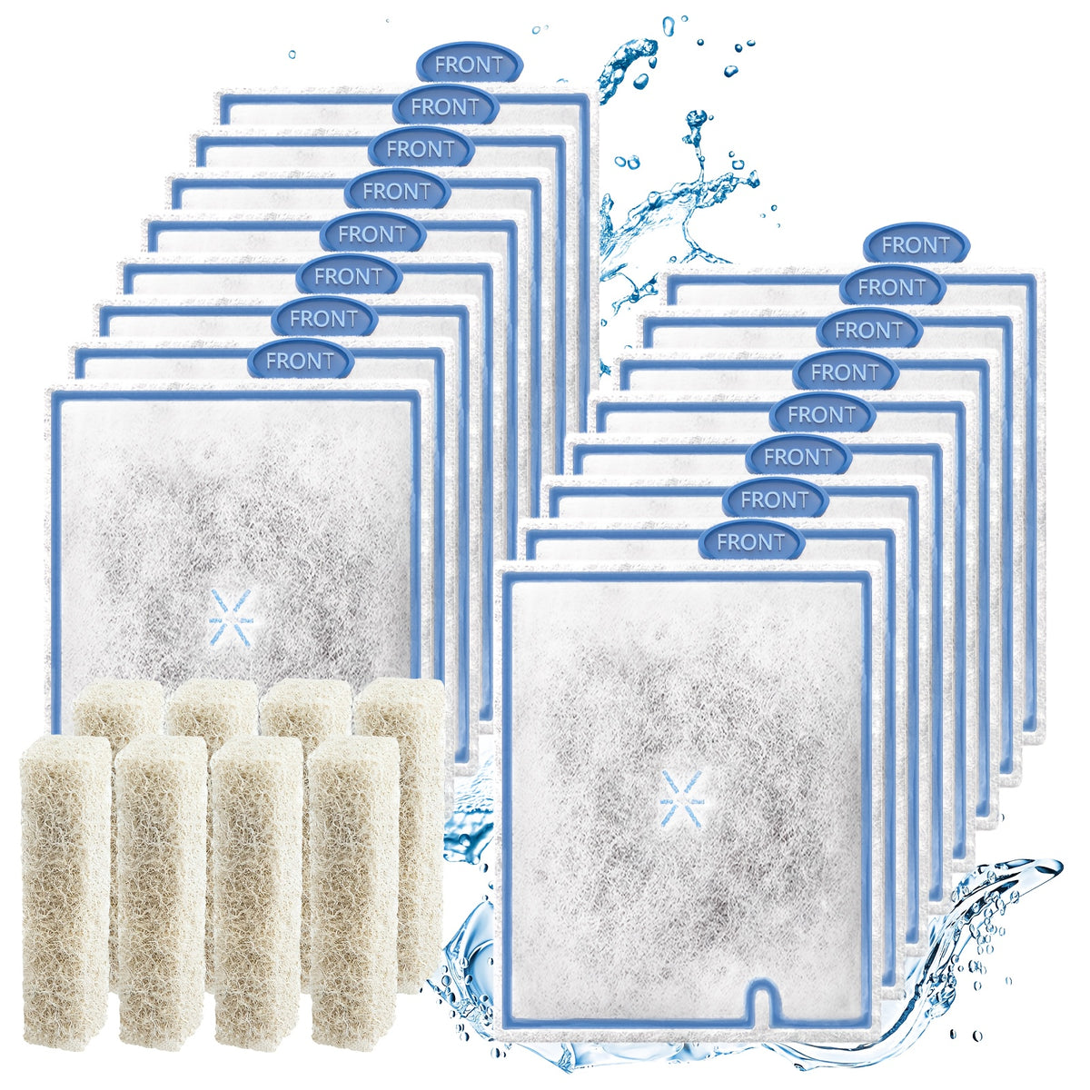 Large Aquarium Filter Cartridges for Aqueon QuietFlow, Replacement Filters with Pads for Compatible Fish Tank Filters, 4/8/16 Pack Options