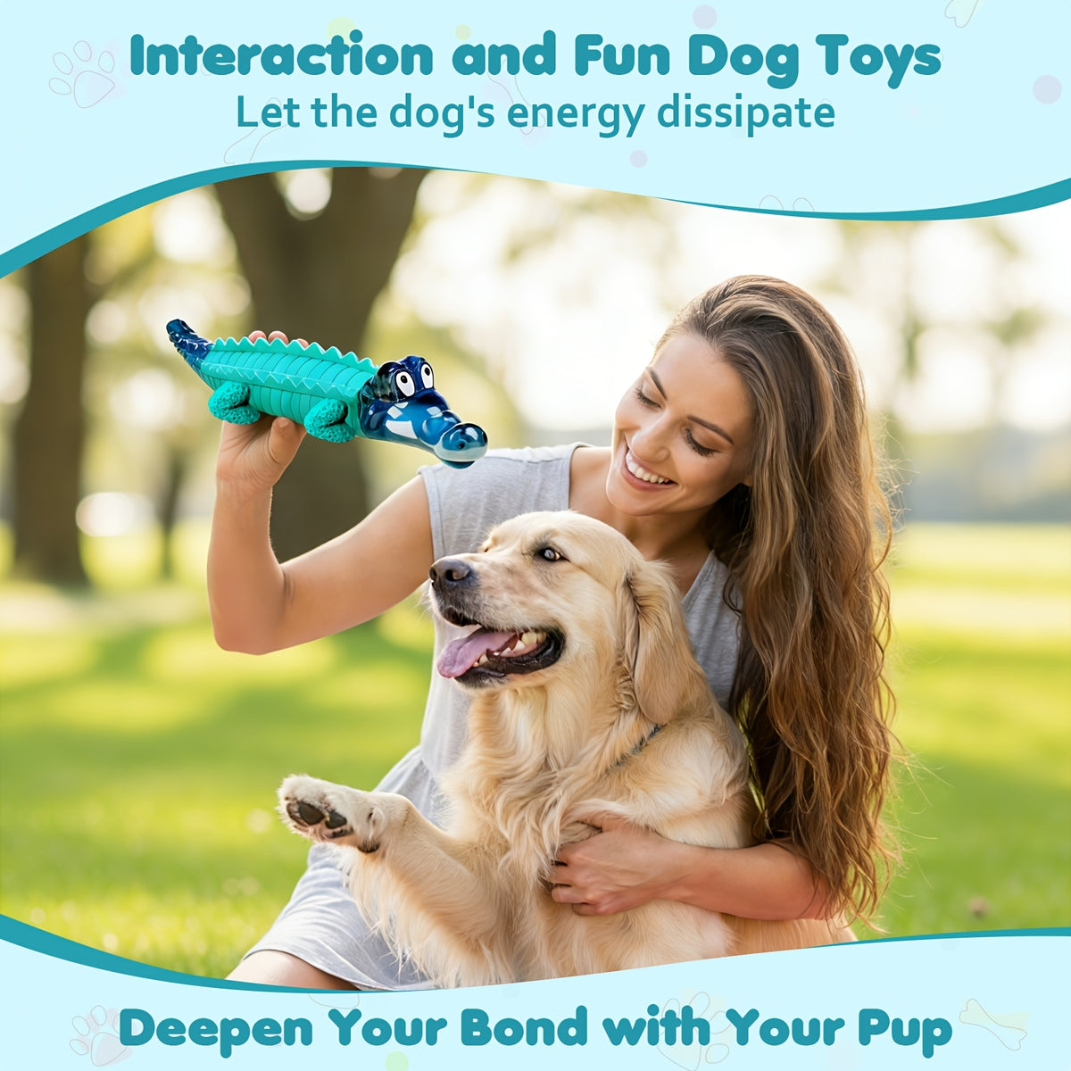 Crocodile Dog Chew Toy for Medium and Large Dogs, Milk-Flavored Textured Chewing Toy for 20–100 lb Pets, Blue and Two-Piece Set Options