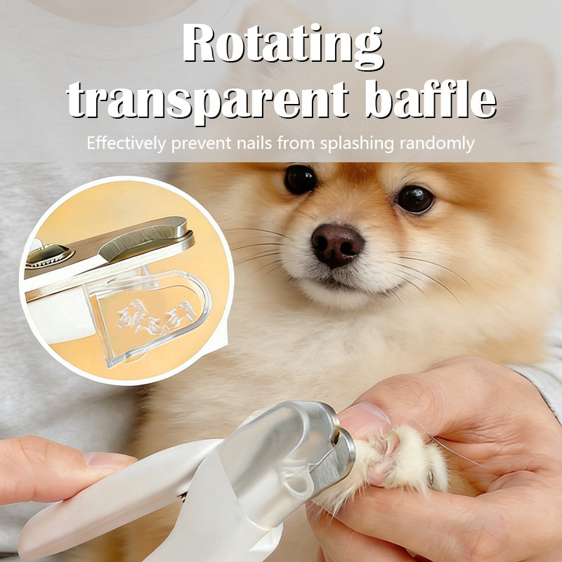 Pet Nail Clipper with Safety Guard and Splash Cover, 2-in-1 Cordless Nail Trimming Tool for Dog and Cat At-Home Grooming, Without Battery