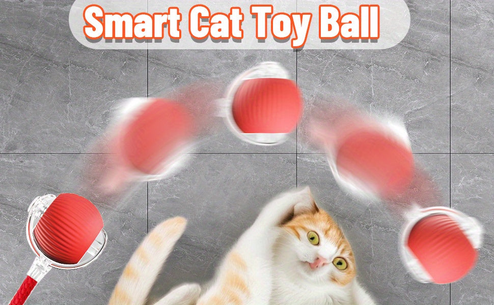 Interactive Cat Ball Toy 3 Pack, USB Rechargeable Self-Moving Pet Balls with LED Lights and 3 Play Modes for Cats and Small Dogs, Multicolor