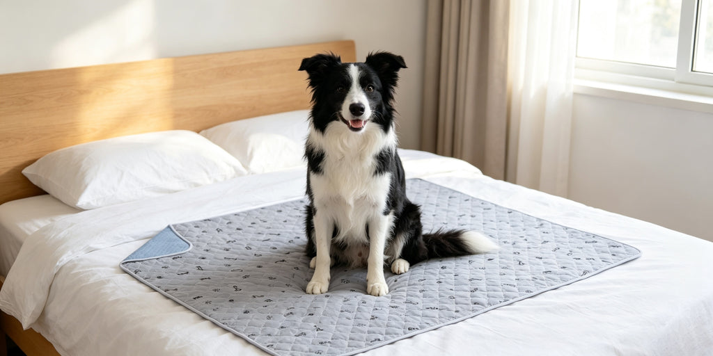 Bone Print Washable Pee Pads for Dogs, Reusable Absorbent Puppy Training and Whelping Mats with Non-Slip Backing for Crates, Couches and Playpens