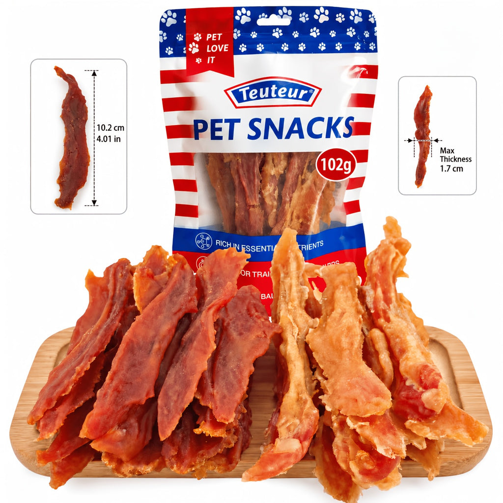 Air-Dried Dog Jerky Treats, Chicken and Duck Mixed Packs or Duck Sample Strips for Supervised Training Rewards, Walks and Everyday Snacks