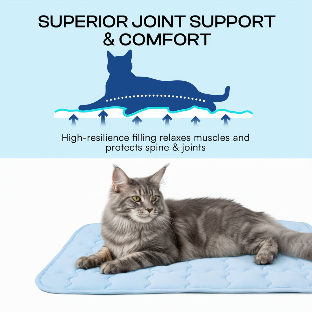 Pet Cooling Mat with Towel for Dogs and Cats, Washable Non-Slip Summer Resting Pad in Light Blue or Light Grey, 20 x 30 to 40 x 60 Inch Options