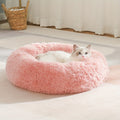 Soft Circular Cat Bed in Pink or White, All-Season Pet Sleeping Nest for Cats and Small Dogs, S M L Size Options for Everyday Home Lounging