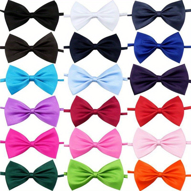 Pet Bow Tie Set 50 Pieces, Random Mixed Color Soft Fabric Dog and Cat Dress-Up Accessories for Grooming Finishes, Birthday Parties and Photo Sessions