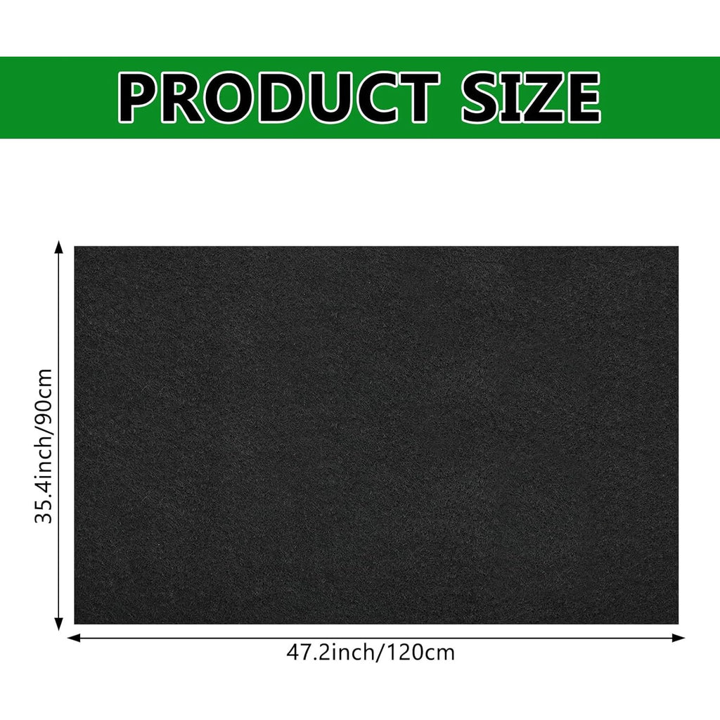 Bird Cage Floor Mat 47.2 x 35.4 Inches, Black 3mm Felt Protective Liner with Non-Slip Backing and Cut-to-Fit Design for Pet Cage Areas