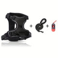 Dog Harness Set with Poop Bag Dispenser and Leash, Adjustable Reflective No-Pull Walking Gear in Black, Pink, Blue or Purple, S M L Options