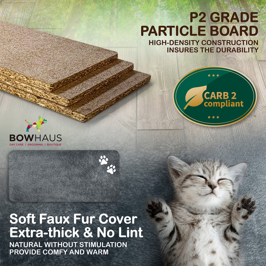 Floor to Ceiling Cat Tree with Hammock, Adjustable Cactus Cat Tower with Sisal Scratching Post, Faux-Fur Platforms and Interactive Playball for Indoor Cats