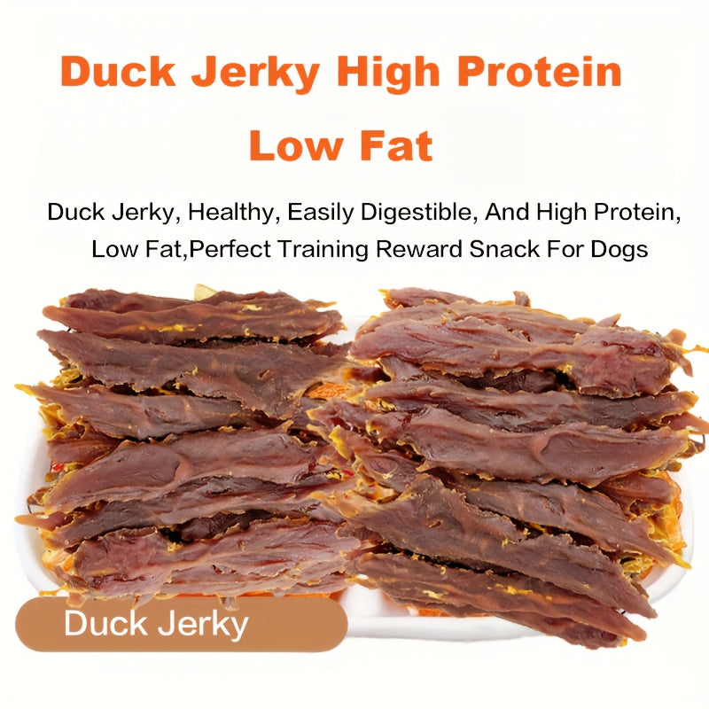Duck Jerky Dog Treats 3-Pack, Three 200g Bags of Chewy Duck Meat Strips for Training Rewards and Daily Snacks for Small, Medium and Large Dogs