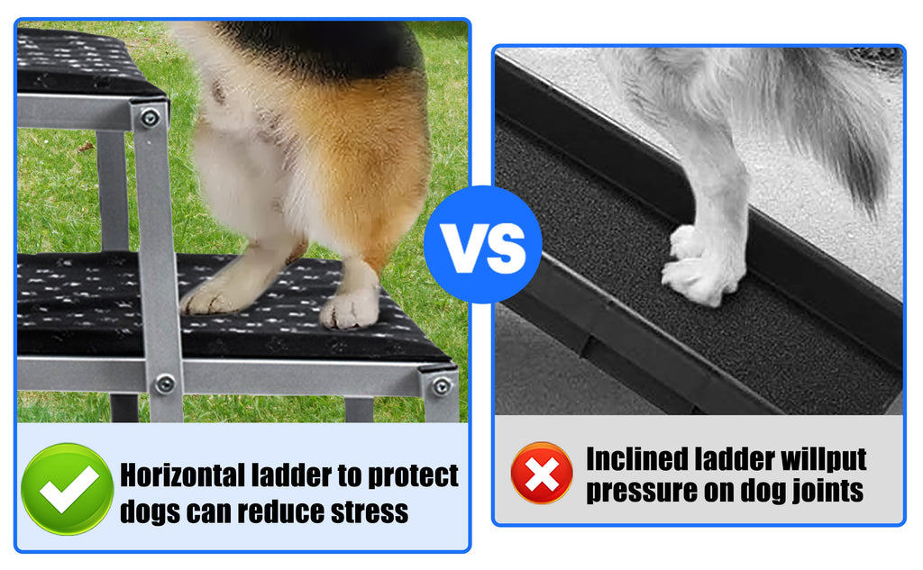 Dog Stairs for Cars, 6-Step Folding Non-Slip Pet Ladder for Large Dogs up to 200 lbs, Portable Vehicle Steps for SUVs and Trucks