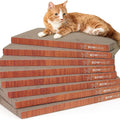 Reversible Cat Scratcher Lounger for Indoor Cats, Large Scratching Pad for Daily Stretching and Rest, Basic 8-Piece or Curved 1-Piece Options