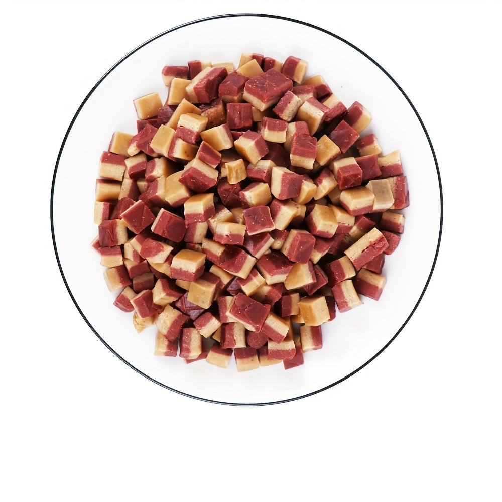 Diced Meat Dog Treats, Soft Chewy Training Reward Bites with Seven Flavor Options for Small, Medium and Large Dogs, 100g to 800g Packs