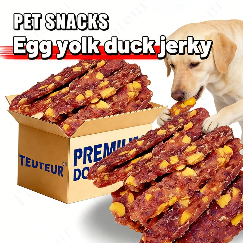 Duck Breast and Egg Yolk Dog Treats, Jerky Slices for Supervised Training Rewards, Everyday Snack Time and Small, Medium or Large Dogs