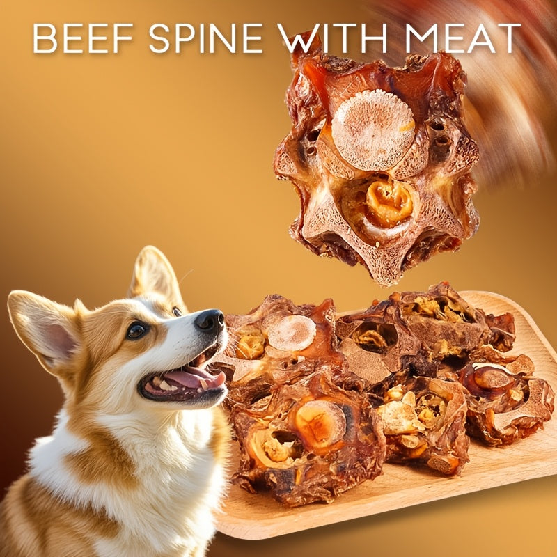 Beef Backbone Dog Chew Treat, 100g Pet Bone Snack for Supervised Chewing Sessions, Everyday Reward Routines and Holiday Dog Gift Baskets