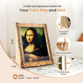 Mona Lisa Cat Scratcher Bed with Art Frame, Easy-to-Assemble Cardboard Cat Condo for Indoor Scratching, Resting and Creative Home Decor