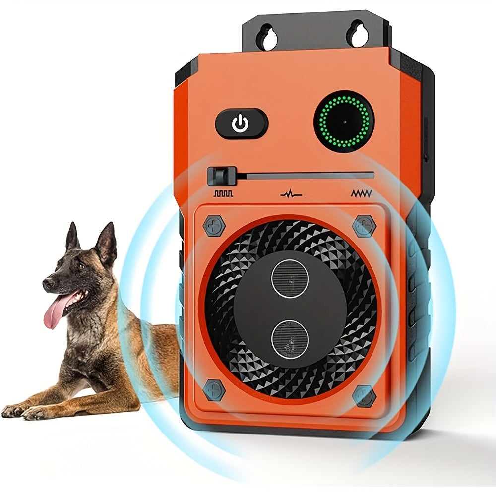 Ultrasonic Bark Box with Dual Sonic Emitters, Rechargeable Dog Bark Control Device with 3 Modes and Listed 50ft Range for Supervised Use