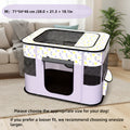 Rectangular Pet Playpen for Dogs and Cats, Purple Foldable Mesh Tent with Zipper Door for Puppies, Kittens, Indoor Rest and Travel
