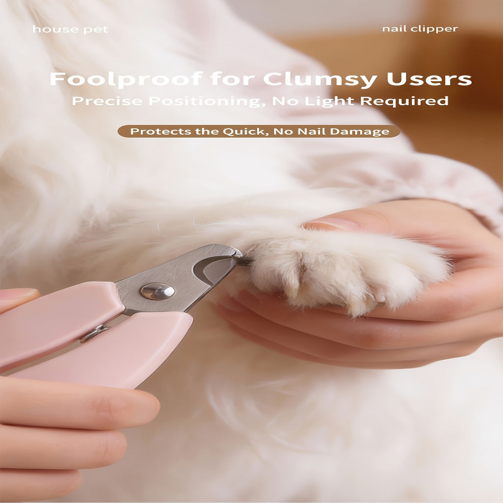 Dog and Cat Nail Clippers with LED Light, Safety Lock and Protective Cover for At-Home Pet Claw Trimming and Daily Grooming, Green or Pink