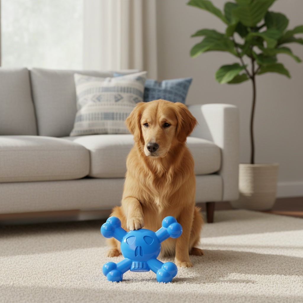 Heavy Duty Nylon Dog Chew Bone in Blue or Orange, Chewing Toy for Medium Dogs and Supervised Everyday Play, Pet Enrichment Gift