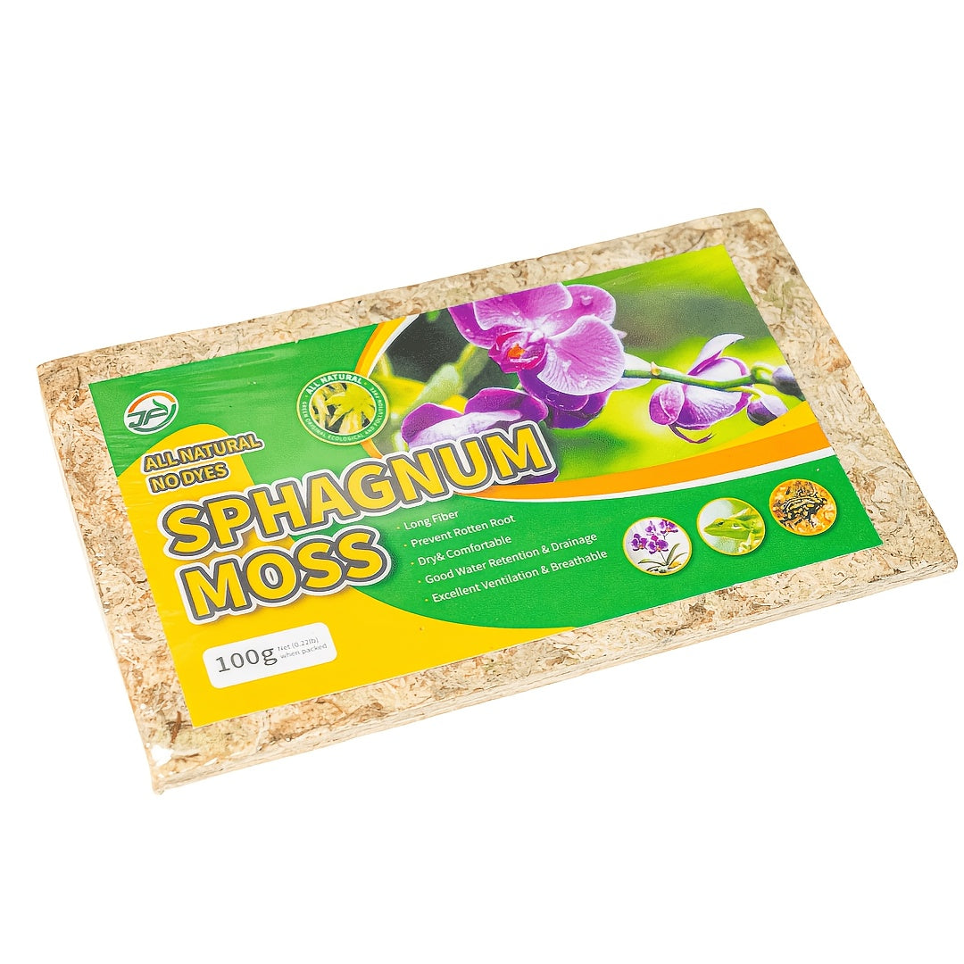 Peat Moss for Reptile Habitats, Orchids and Carnivorous Plants, Compressed Water-Expanding Dry Moss in 100g or 200g Packs for Planting Projects