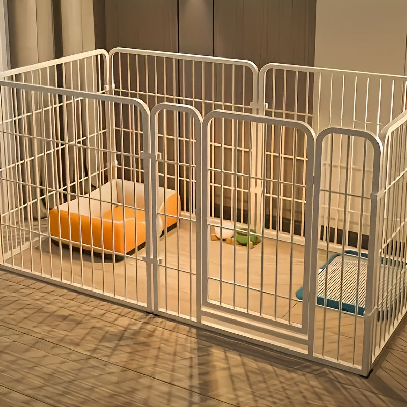 Stainless Steel Dog Playpen for Indoor Rest, Play and Potty Training, Flexible Pet Enclosure for Small and Medium Dogs in Black or White for Home Routines