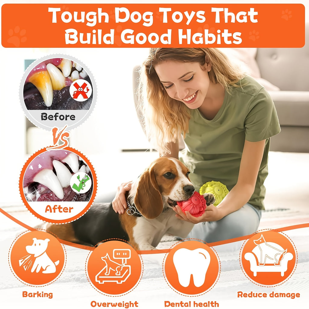 Dinosaur Dog Chew Toy with Ankylosaurus Ball Option, Interactive Pet Play Toy in Blue, Green or Two-Color Styles for Supervised Chewing and Fetch