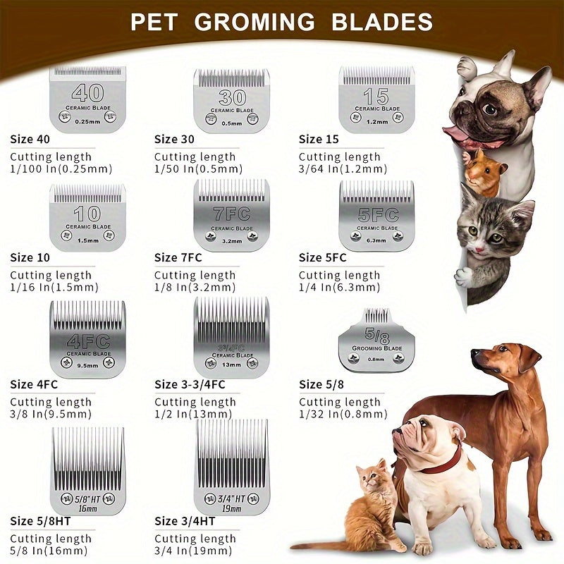 7FC Dog Clipper Blade with Ceramic Cutter, 1/8-Inch (3.2 mm) Replacement Grooming Blade for AG and AGC Pet Clippers, Single Piece