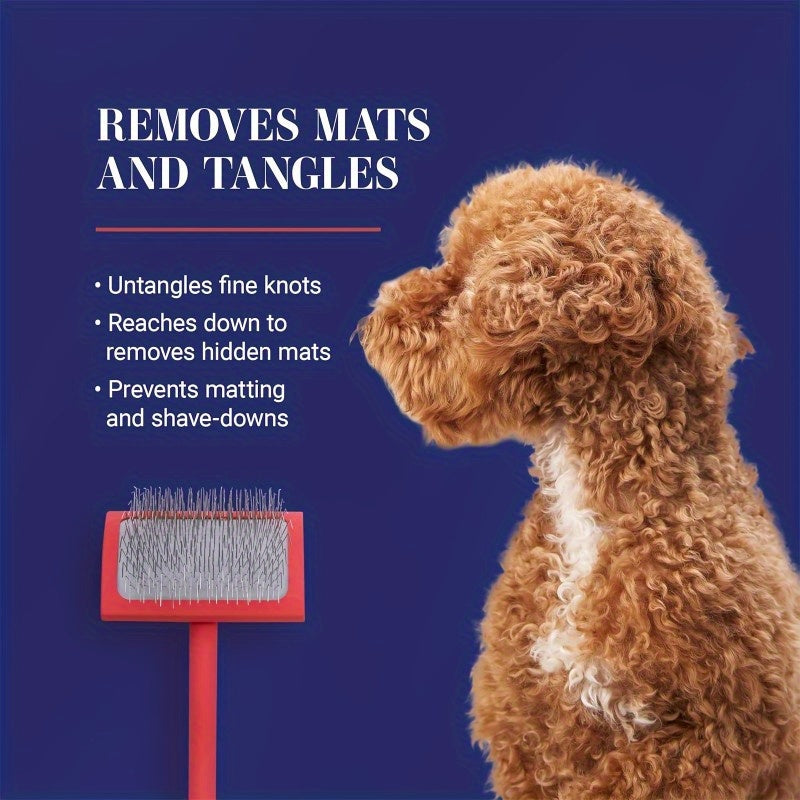 Long Pin Dog Slicker Brush 3-Pack, Stainless Steel Grooming Brushes for Large Dogs, Thick Coats, Loose Fur and Everyday Detangling in Multi-Dog Homes