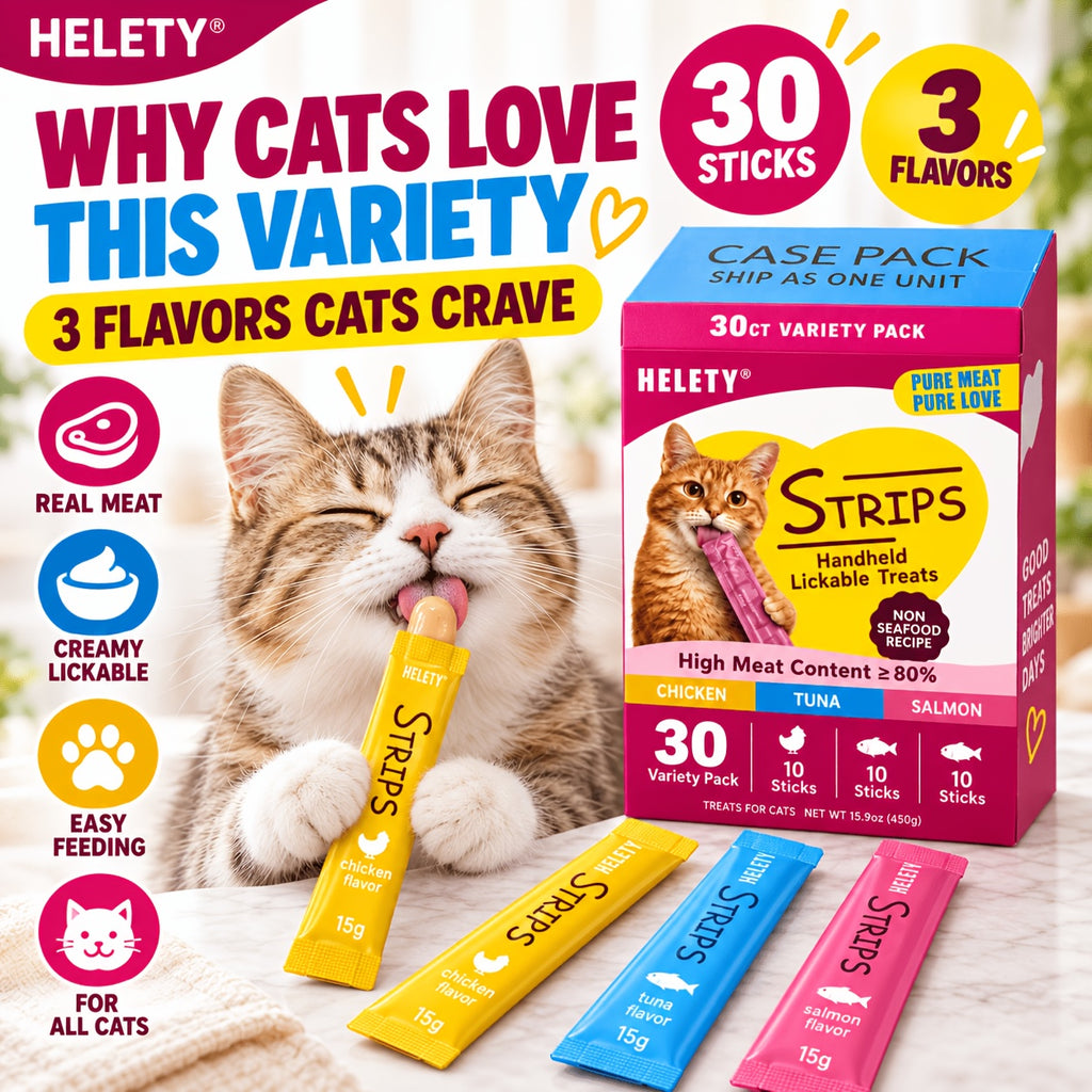 Creamy Lickable Cat Treats 15g, Squeeze Cat Snacks and Food Topper in Tuna, Salmon or Chicken, 10 Count Packs or 30 Count Chicken Option