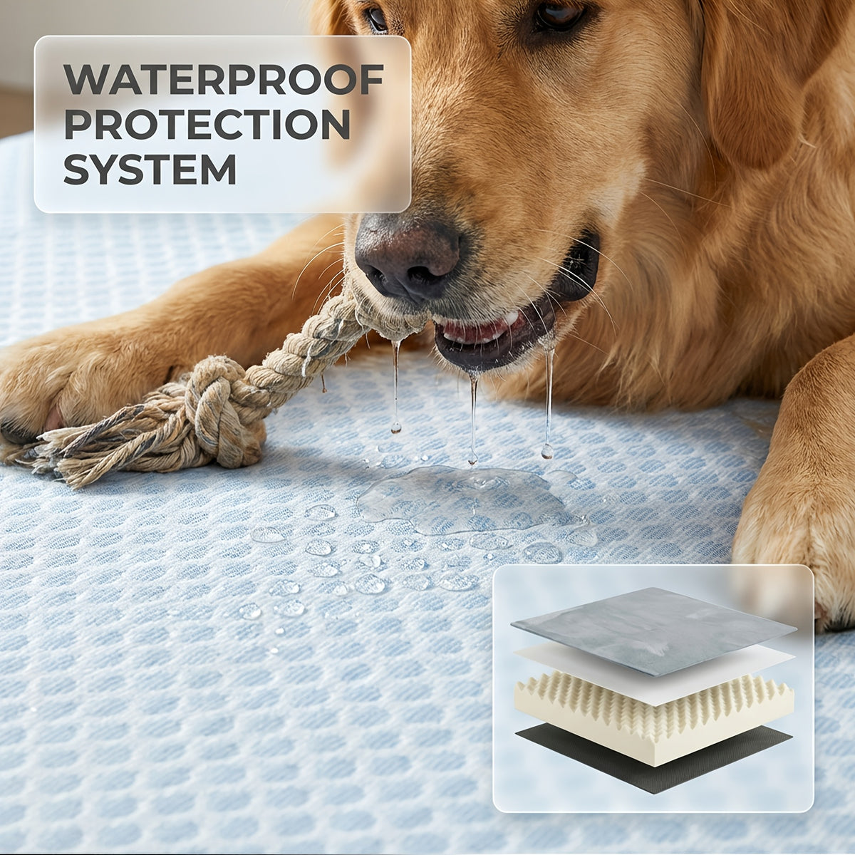 Double-Sided Orthopedic Dog Bed with Egg Crate Foam, Removable Washable Cover and Anti-Slip Base, Gray Crate Mat, 22.05 x 35.04 Inches