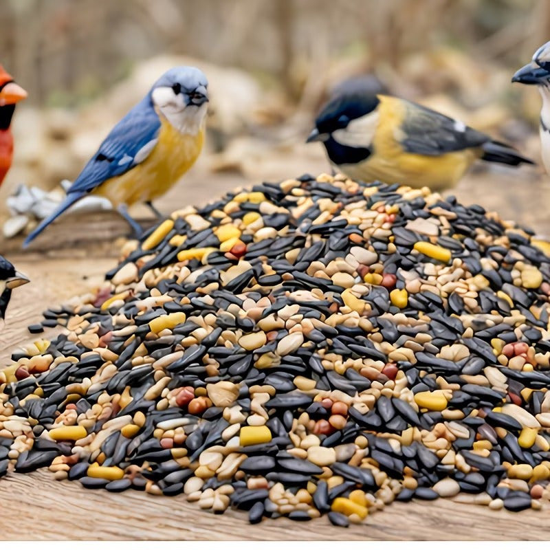 Wild Bird Seed Blend 4 lb with Nuts for Outdoor Feeders, All-Season Backyard Bird Food for Cardinals, Chickadees and Finches Watching