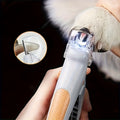 Ergonomic Dog Nail Clippers with LED Light, Non-Slip Textured Handle in Orange and Grey for Controlled At-Home Pet Claw Trimming and Grooming
