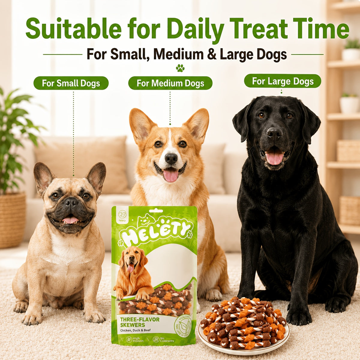 Dog Chew Treats Kabob Mix with Triple Flavor Options, 4 oz and 7.3 oz Packs Plus Combo and Sample Selections for Supervised Snack Time