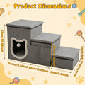 Pet Stairs with Storage for Bed and Sofa, Soft Cushioned Non-Slip Dog and Cat Steps in 2, 3 or 4 Tiers with Side Pocket or Grab Bar Style Options