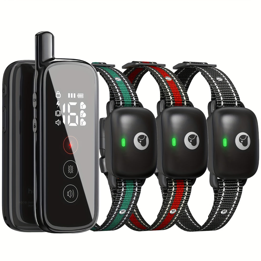 Dog Training Collar 1640ft with Remote, Black USB Rechargeable E Collar with Buzz, Vibration and Static Modes for Supervised Training, 1 to 3 Dog Options