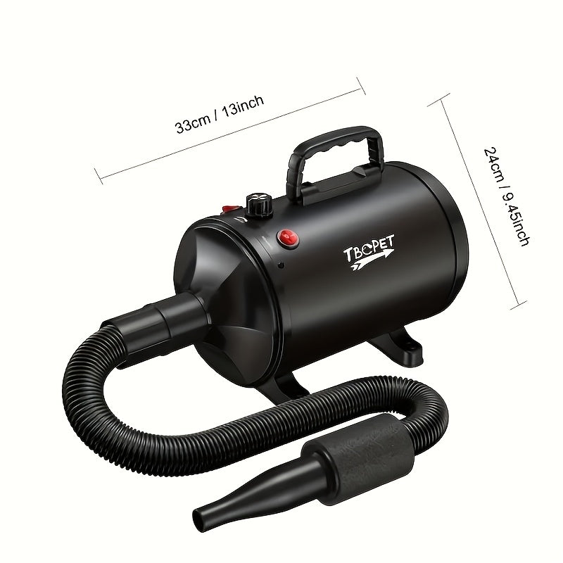 Dog Blow Dryer 2000W with Adjustable Speed and Temperature, Pet Grooming Hair Dryer with 4 Nozzles and Extendable Hose in Four Colors