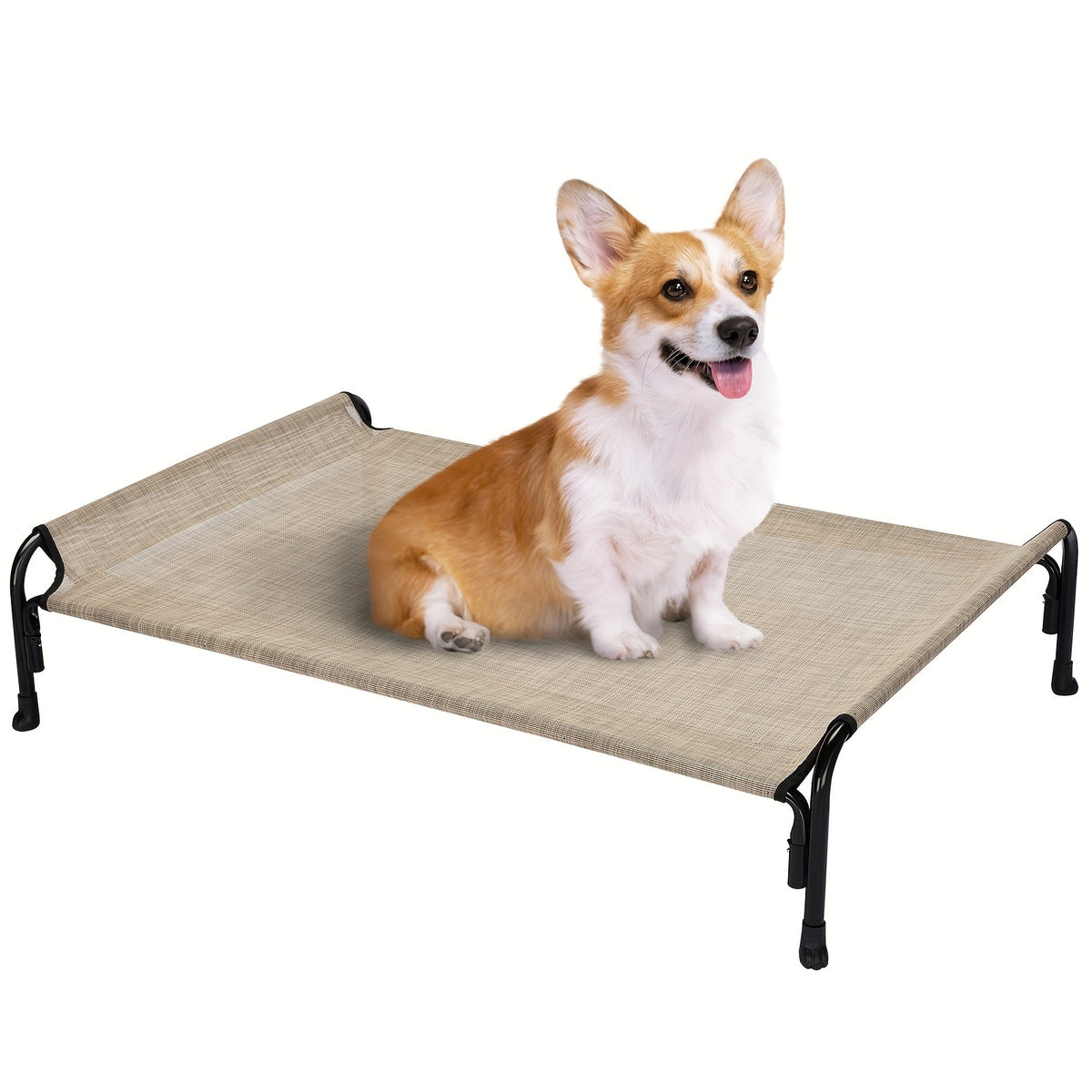 Elevated Dog Bed with Sloped Headrest, Breathable Raised Pet Cot in M to XXL Sizes for Indoor Lounging, Outdoor Rest and Camping