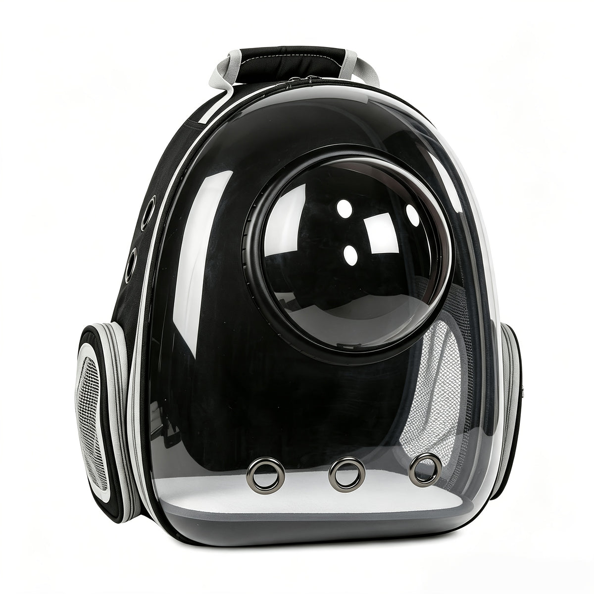 Cat Backpack Carrier in Black, Space Capsule Double Shoulder Pet Travel Bag with Black Transparent Model A Option for Everyday Outings