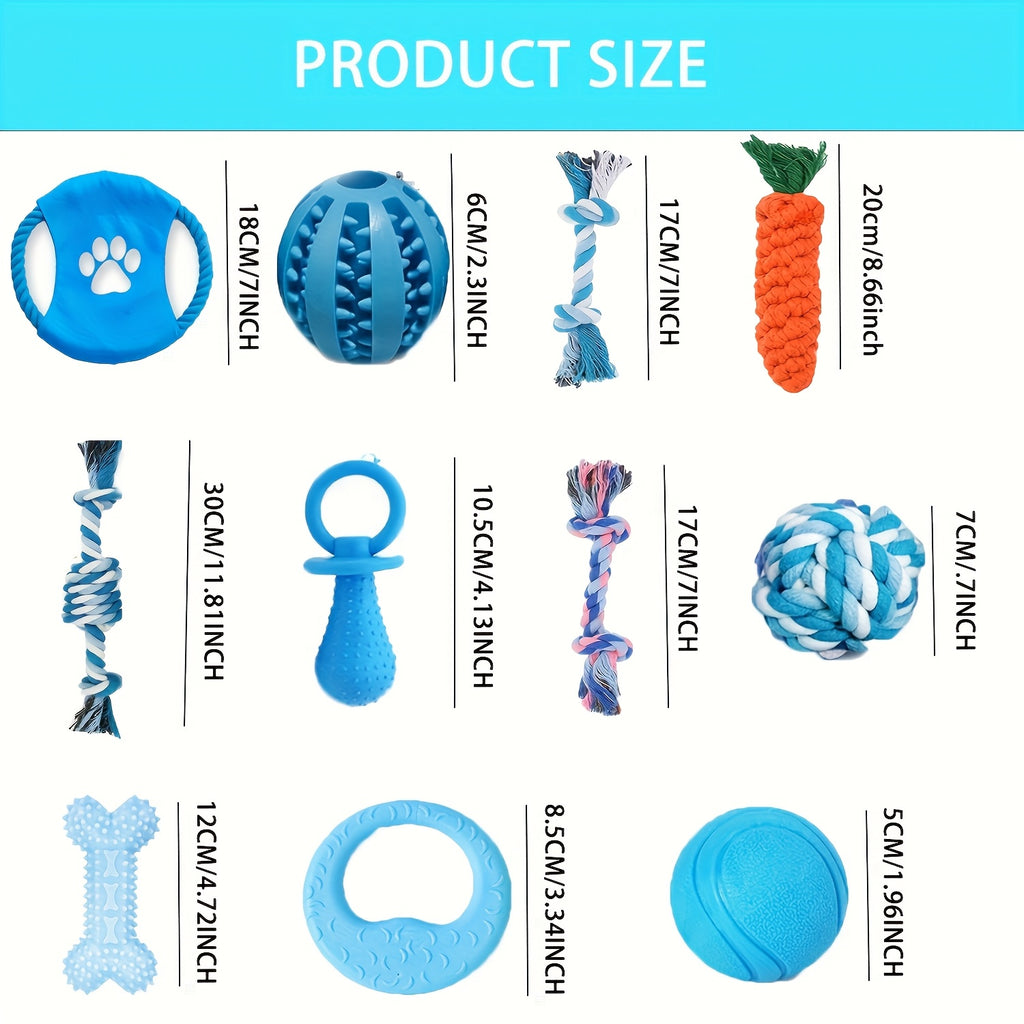 Dog Chew Toy Variety Bundle, Random 3 or 6 Piece Assortment for Puppy Playtime, Interactive Chewing and Supervised Everyday Toy Rotation
