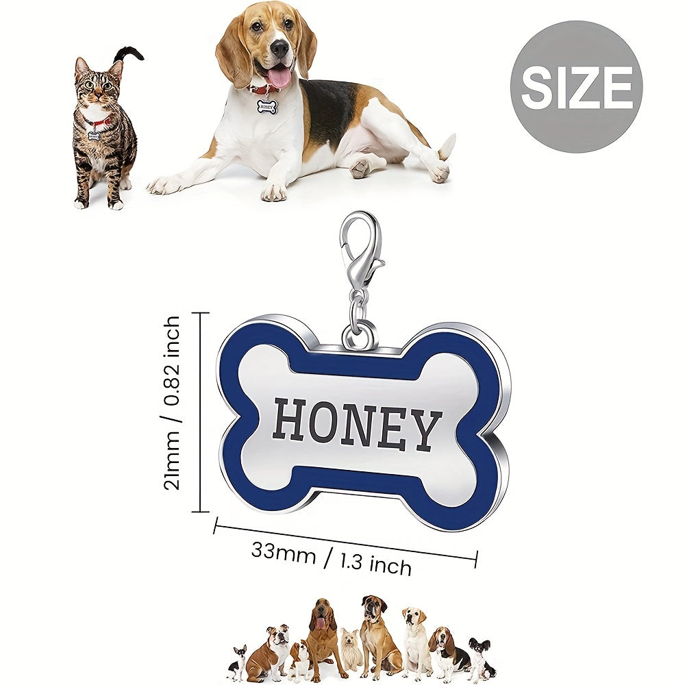 Personalized Metal Pet Tag for Dogs and Cats, Single Engraved Name ID Tag in Seven Colors for Everyday Identification and Pet Parent Gifts