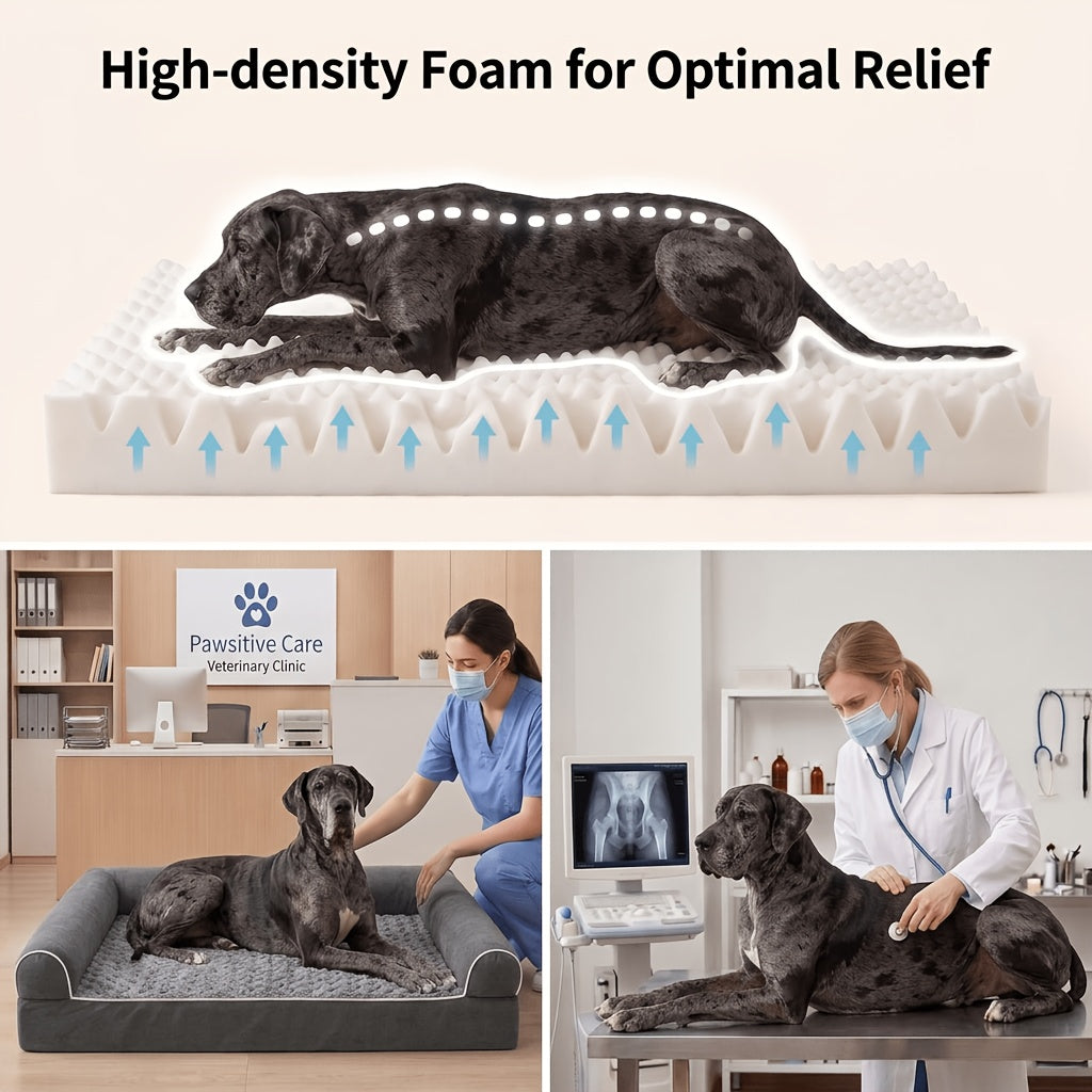 Orthopedic Dog Crate Bed for Extra Large Dogs with Removable Washable Cover, S to XXXXL Size Options for Everyday Indoor Rest