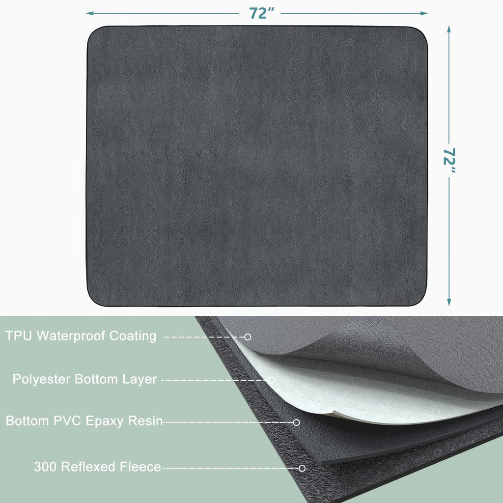 Extra Large Washable Dog Pee Pad, 1 Pack Reusable Non-Slip Puppy Training Mat for Playpens, Whelping, Floors, Crates and Sofa Protection