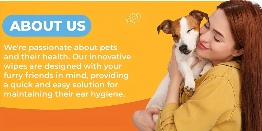 Dog Ear Cleaner Wipes with Coconut Scent, Finger Wipes for Routine Ear Grooming, with Separate Dental Wipes, Teeth Cleaning Kit and Eye Wipe Options