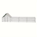 Large Metal Chicken Run with Lockable Door and UV-Resistant Cover, Steel Frame Poultry Enclosure with PVC-Coated Mesh for Backyard Hens and Ducks